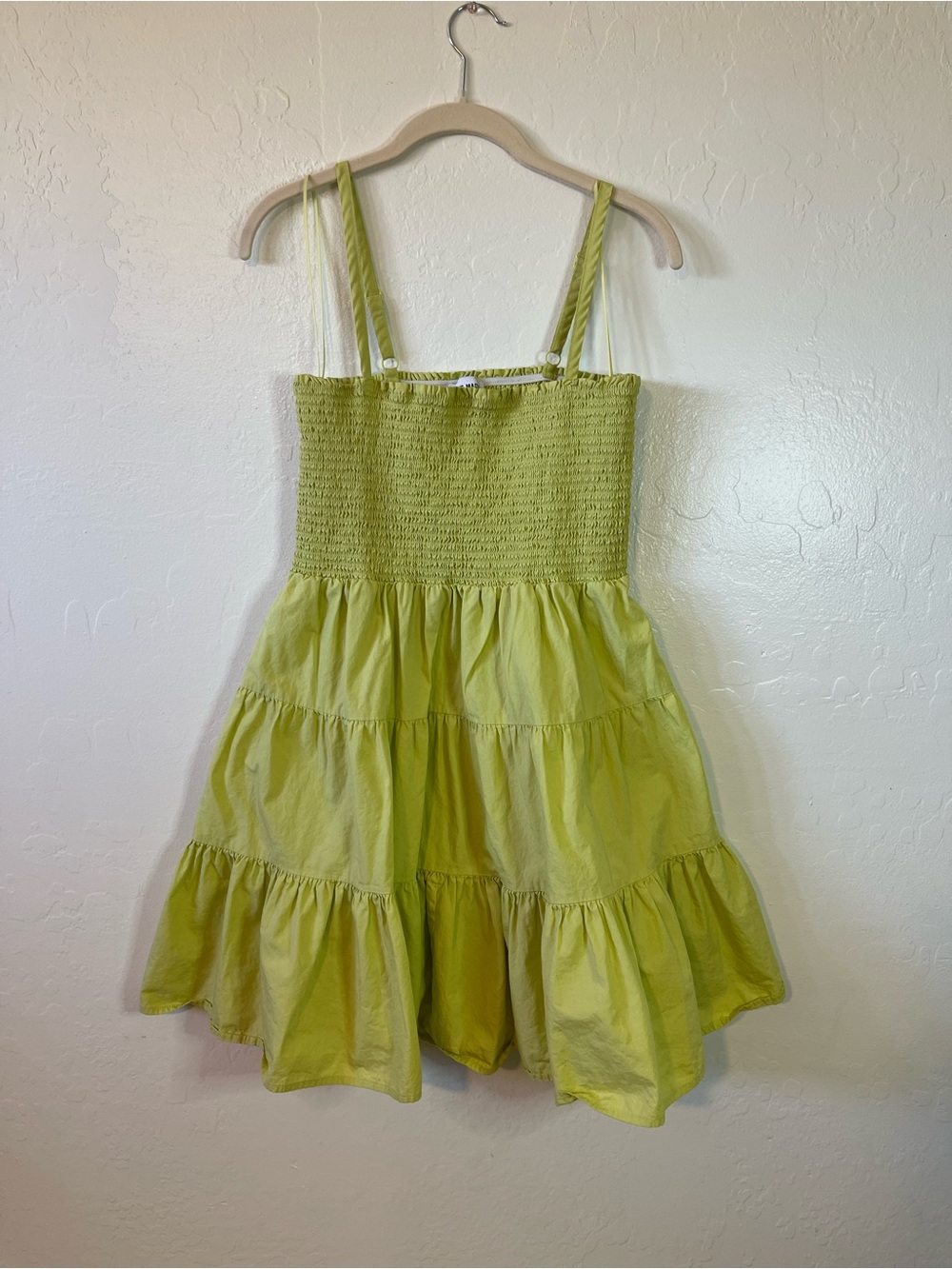 Steve Madden Lime Green Tiered Smocked Sundress
